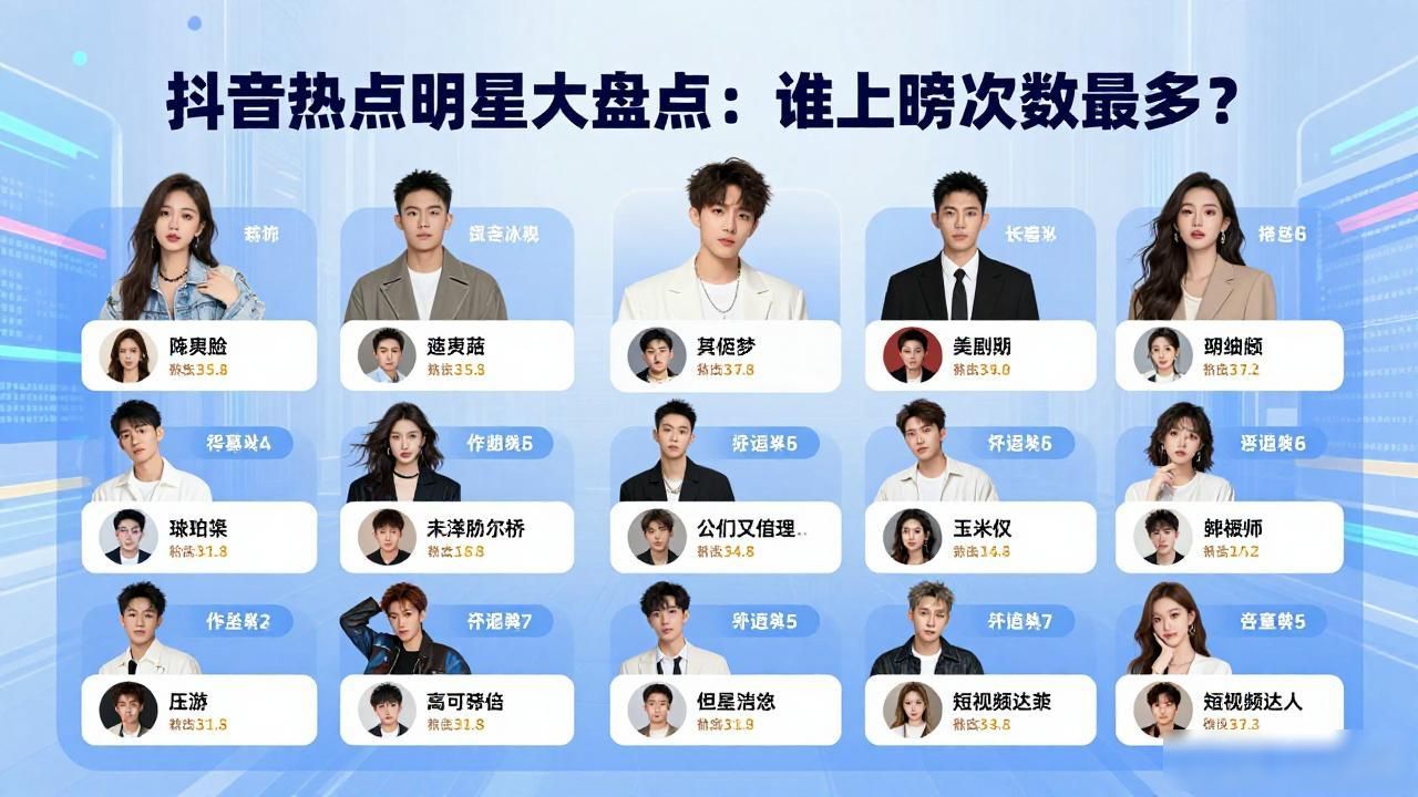 抖音热点明星大盘点：谁上榜次数最多？
